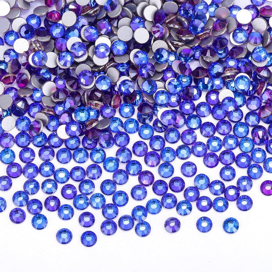 1440Pcs Purple Velvet Crystal Rhinestones,Glass Flatback Rhinestones Gemstones Small for Nail Face Makeup Art Crafts Clothes Decoration - (SS10,2.8mm,Purple Velvet)