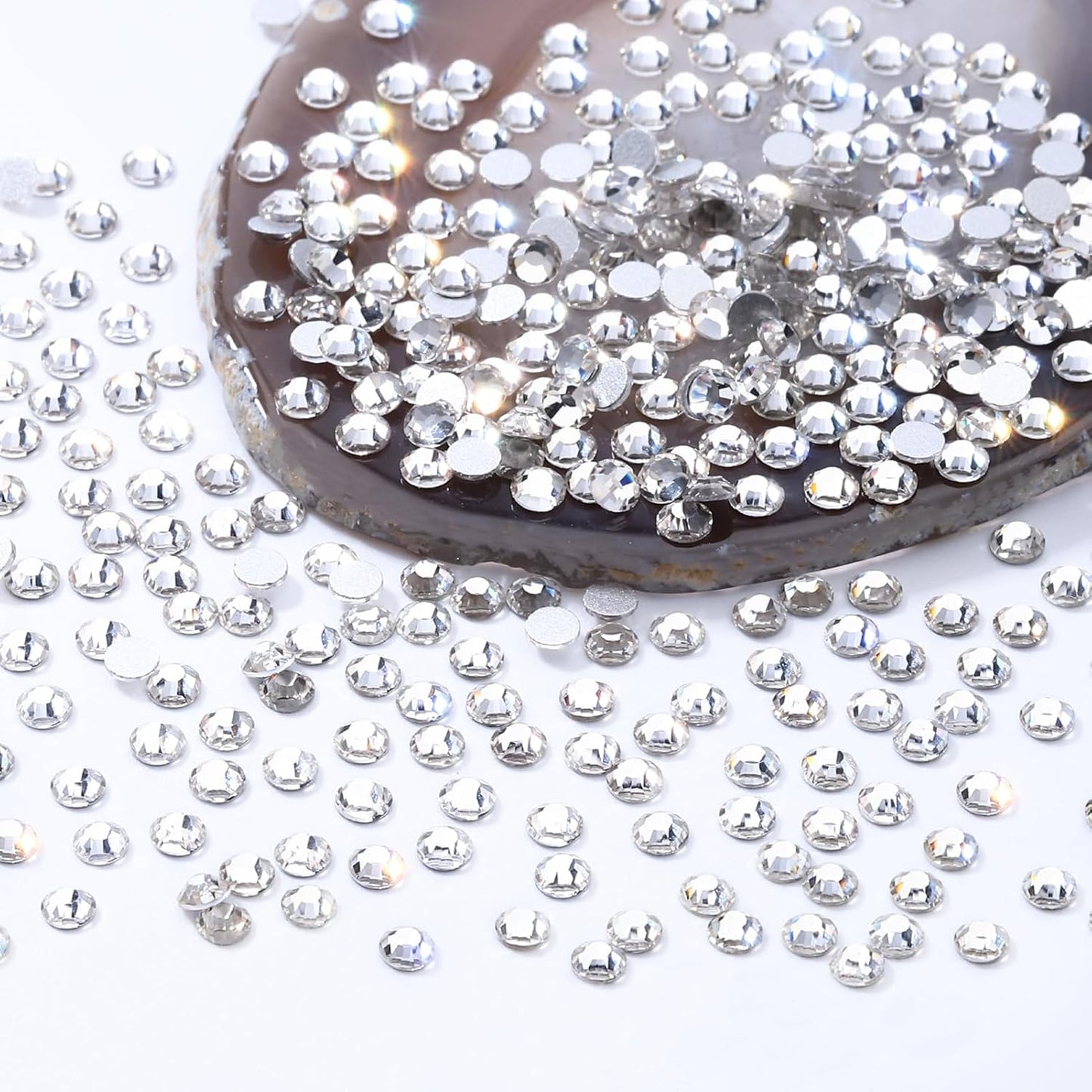 Crystal Clear Flatback Rhinestones, Glass Rhinestones for Nail Art and Craft, Glue Fix, Loose Crystal Gemstones(Crystal, SS4, 1440pcs, 1.5-1.7mm)