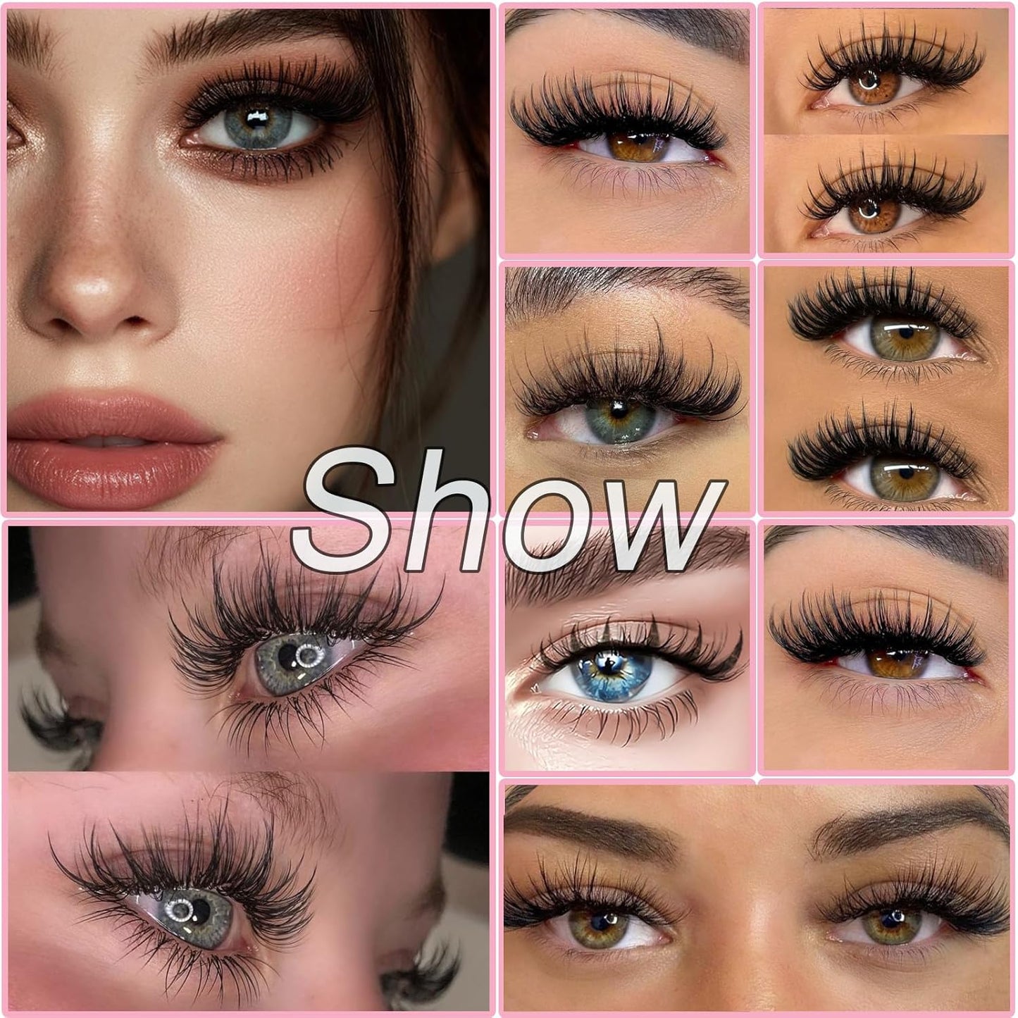 640 Pcs D Lash Clusters, Eyelash Clusters Individual Lash Extension Curl Fluffy Wispy False Eyelashes Extensions (Lash Clusters, 80D+100D 9-16mm)