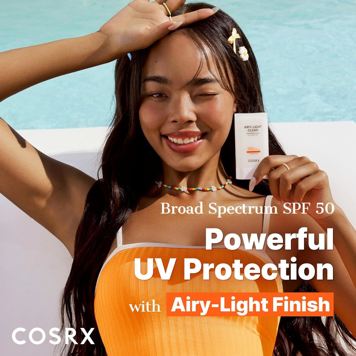 COSRX Airy-Light Clear Sunscreen Stick with Vitamin E & C SPF 50, 0.67 oz, 19g, Lightweight, Travel Essentials, Summer Essentials, Korean Skin Care, Korean Matte Sunscreen for Face