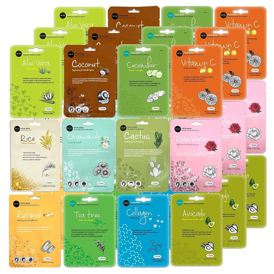 Celavi Essence Facial Face Mask K-Beauty Skincare Korea Skin Care Moisturizing 36 Pack B Set