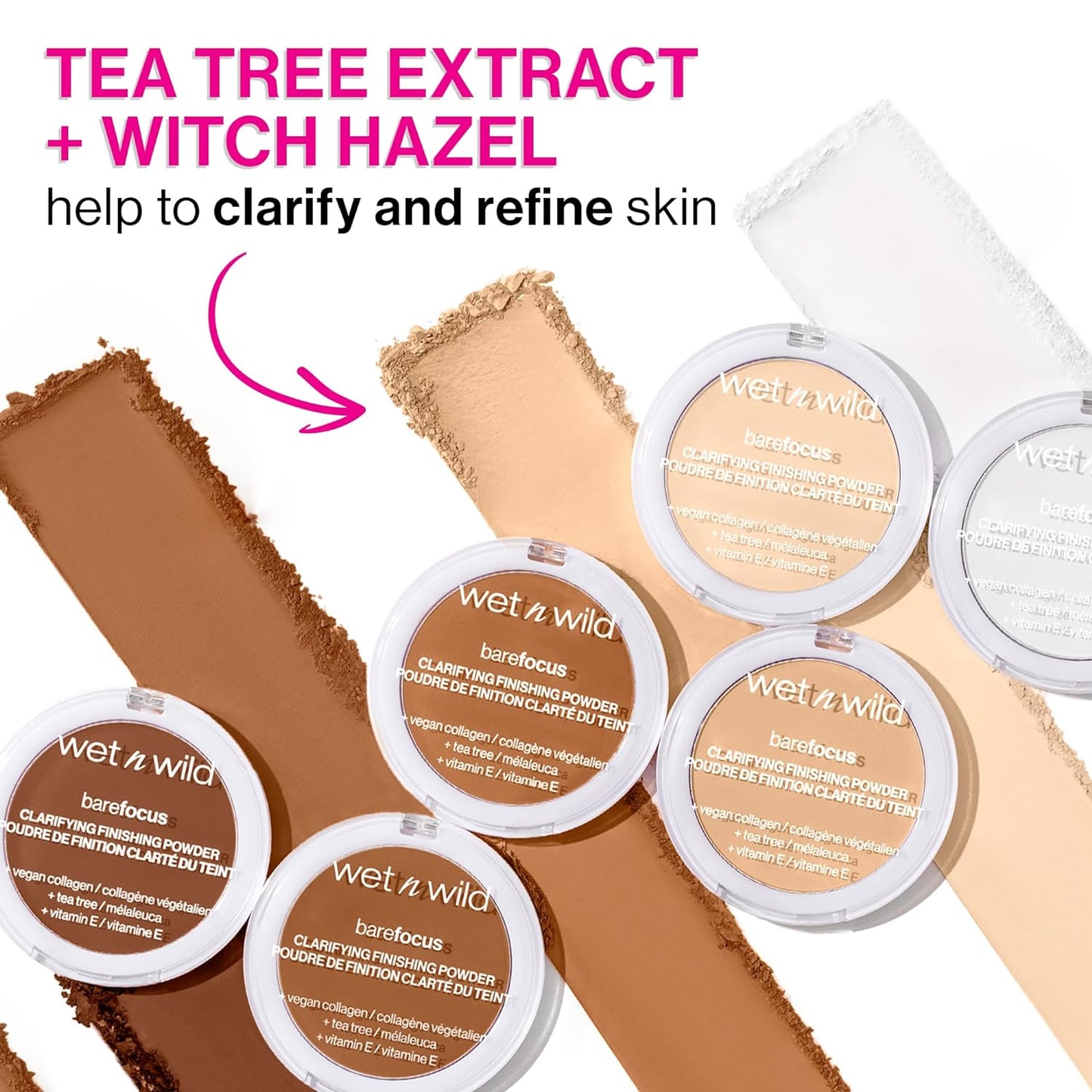 wet n wild Bare Focus Clarifying Finishing Powder | Matte | Pressed Setting Powder Medium-Tan (Pack of 2)