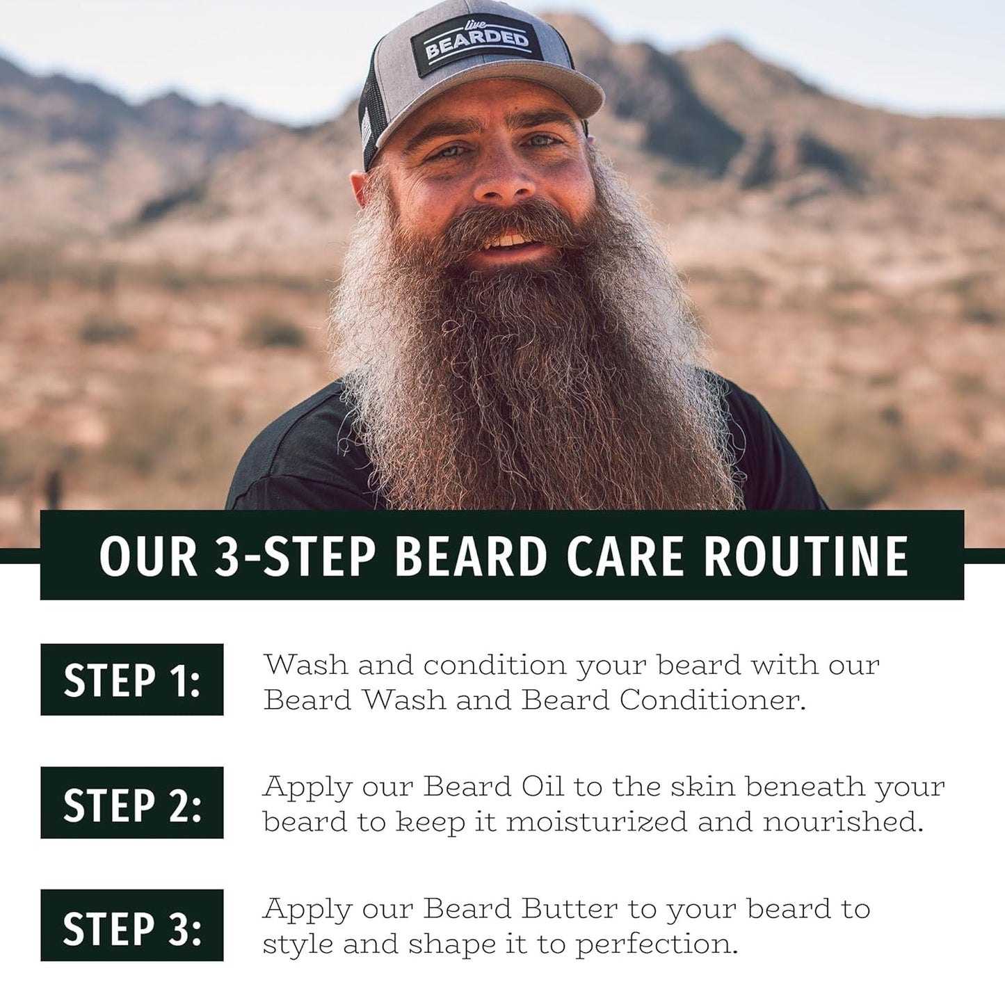 Live Bearded Beard Conditioner, 8 fl oz - Strengthens and Softens Facial Hair - Made in the USA - All-Natural Ingredients with Biotin, Caffeine | Executive Scent - Cedar, Vanilla