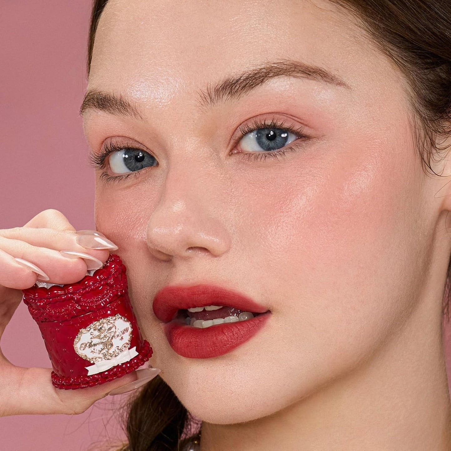 Flower Knows Strawberry Cupid Cake Lip Cream,Velvety-Smooth Matte Liquid Lipstick,Hydrating,Smudge-proof & Stain-Free Lip Stain(V09 Velvet,0.17 Fl Oz)