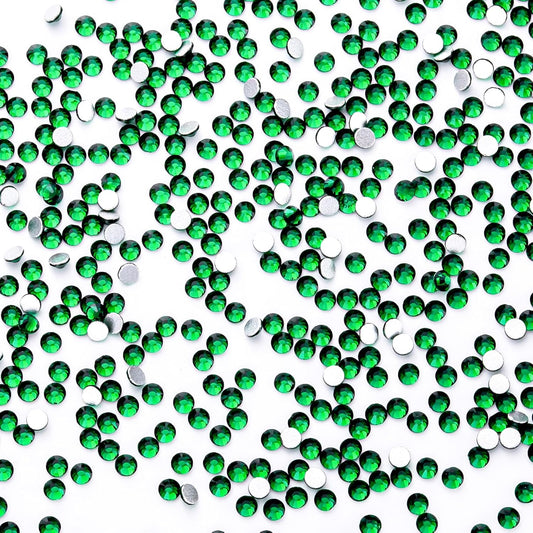 1440Pcs Dark Green Crystal Rhinestones,Glass Flatback Rhinestones Mini Gemstones for Nail Face Makeup Art Crafts Clothes Decoration -(SS6,2.0mm,Dark Green)
