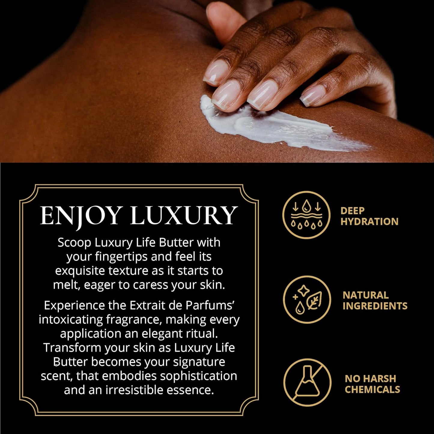 LUXURY LIFE BUTTER - Scented, Luxurious Body Butter With All-Natural Hyaluronic Acid For Soft, Hydrated Skin - For Men & Women - Suitable For All Skin Types - Luxury Life Trunk Collection 240 oz.
