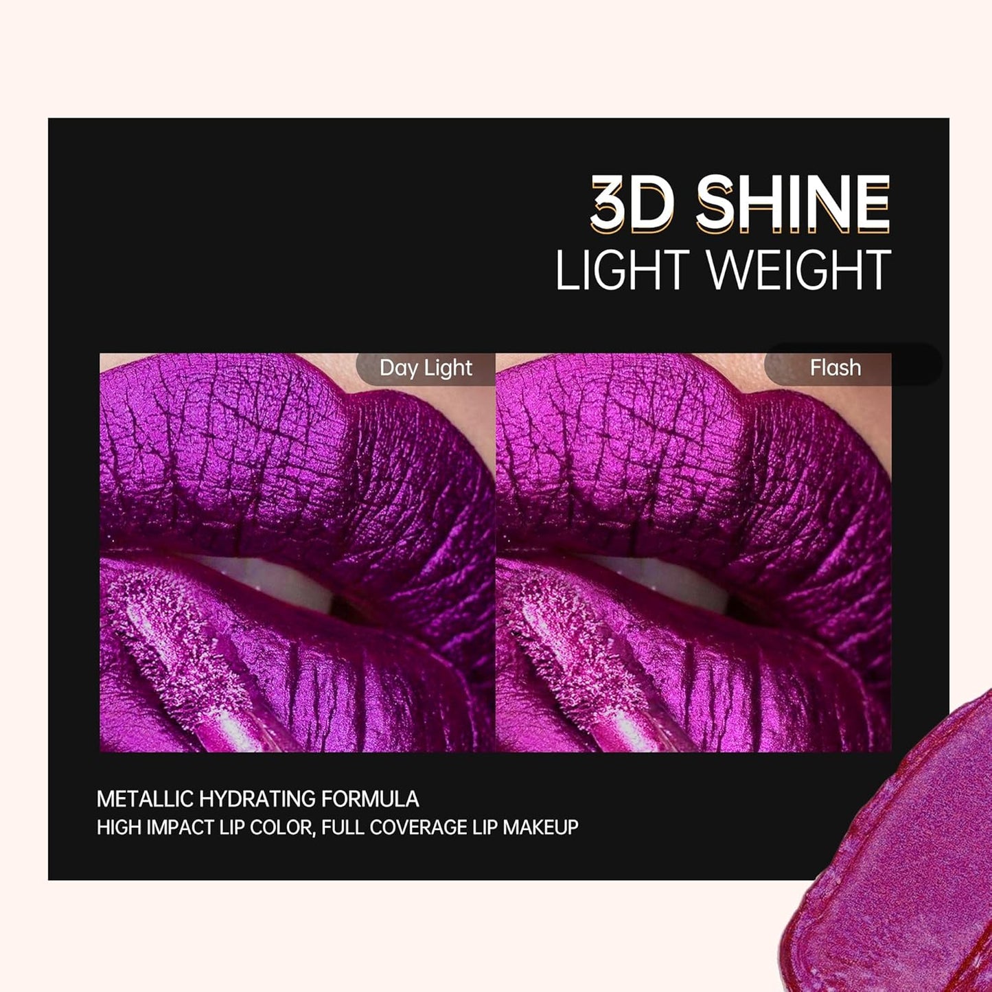 Chocolate Lipsticks for Women Metallic Lipstick Long Lasting Non Stick Cup Lip Gloss, Shimmer Lightweight Hydrating Full Coverage Lip Color, DP109 Candy