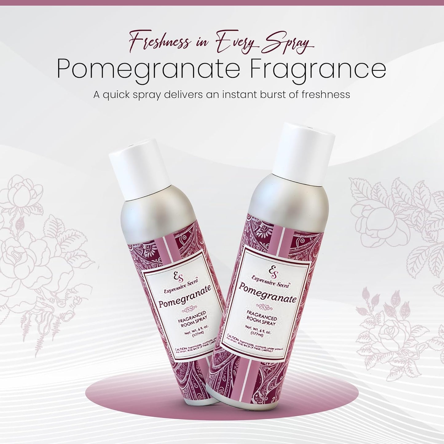 Expressive Home Scent Room Spray - Long Lasting Pomegranate Air Freshener Spray for Bathroom, home & Office - home fragrance spray 6 FLoz
