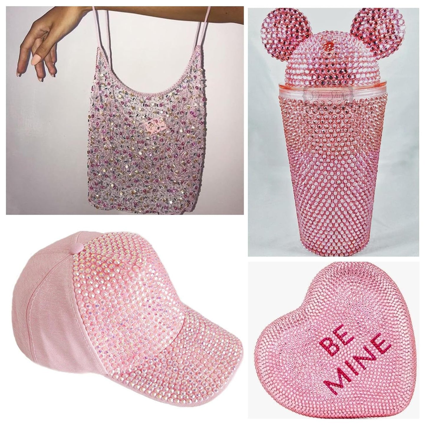 1440Pcs Light Pink Crystal Rhinestones,Glass Flatback Rhinestones Gemstones for Nail Face Makeup Art Crafts Clothes Decoration -(SS16,4.0mm,Light Pink)