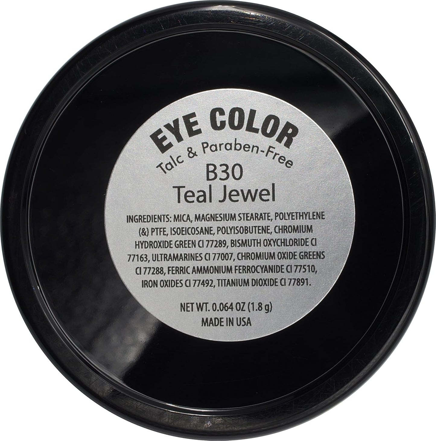 Teal Jewel Shimmering Green Emerald Forest Pressed Powder Single Vegan Eyeshadow; Talc, Paraben & Cruelty Free
