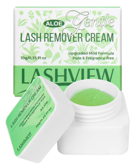 LASHVIEW Eyelash Extension Remover Cream - 1-3 Minutes Fast & Gentle Removal, Low Irritation Gel Texture for Sensitive Skin, Infused with Aloe, 10g