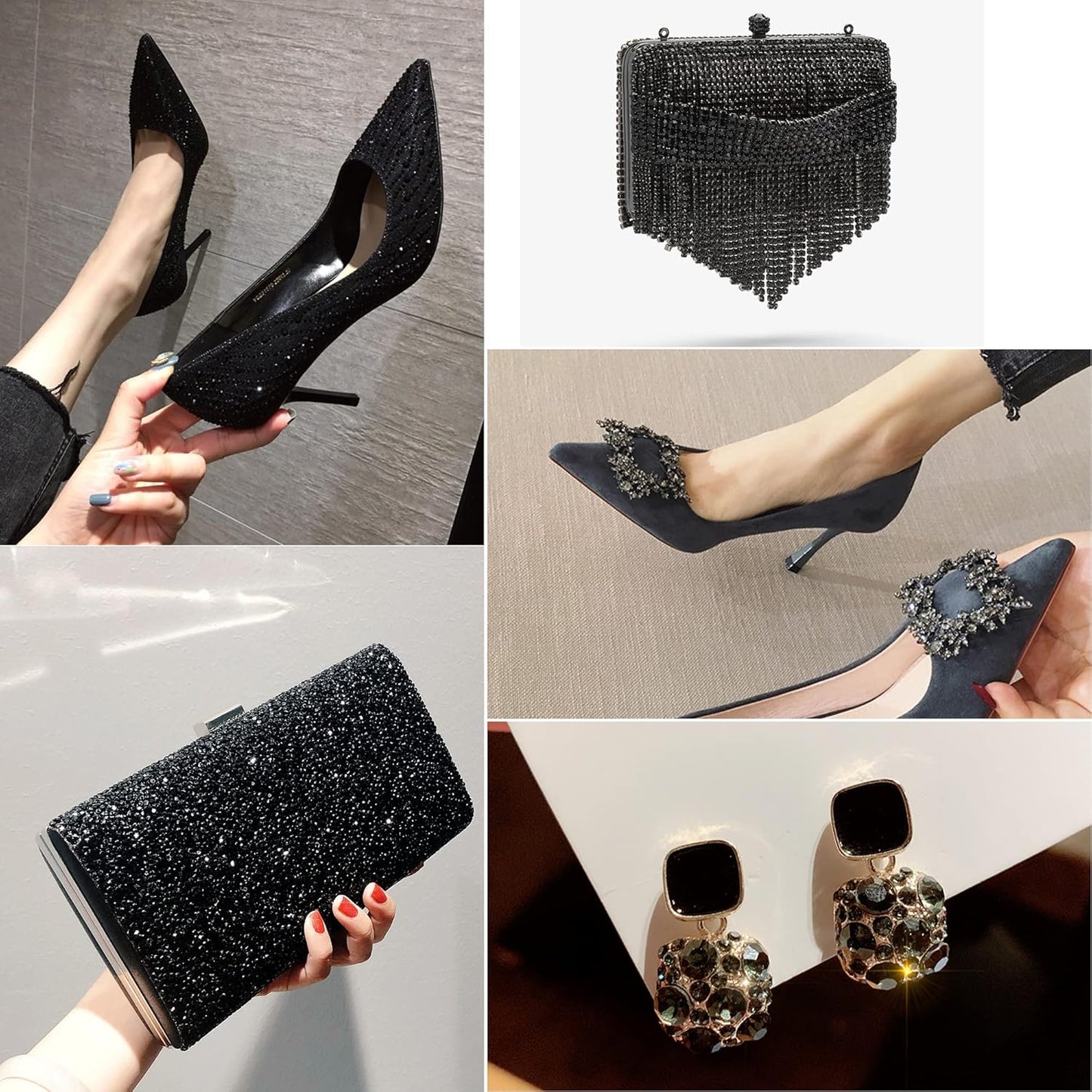 beadsland Flat Back Crystal Rhinestones Round Gems for Nail Art and Craft Glue Fix,Black Diamond (3.8-4.0mm) SS16/1440pcs