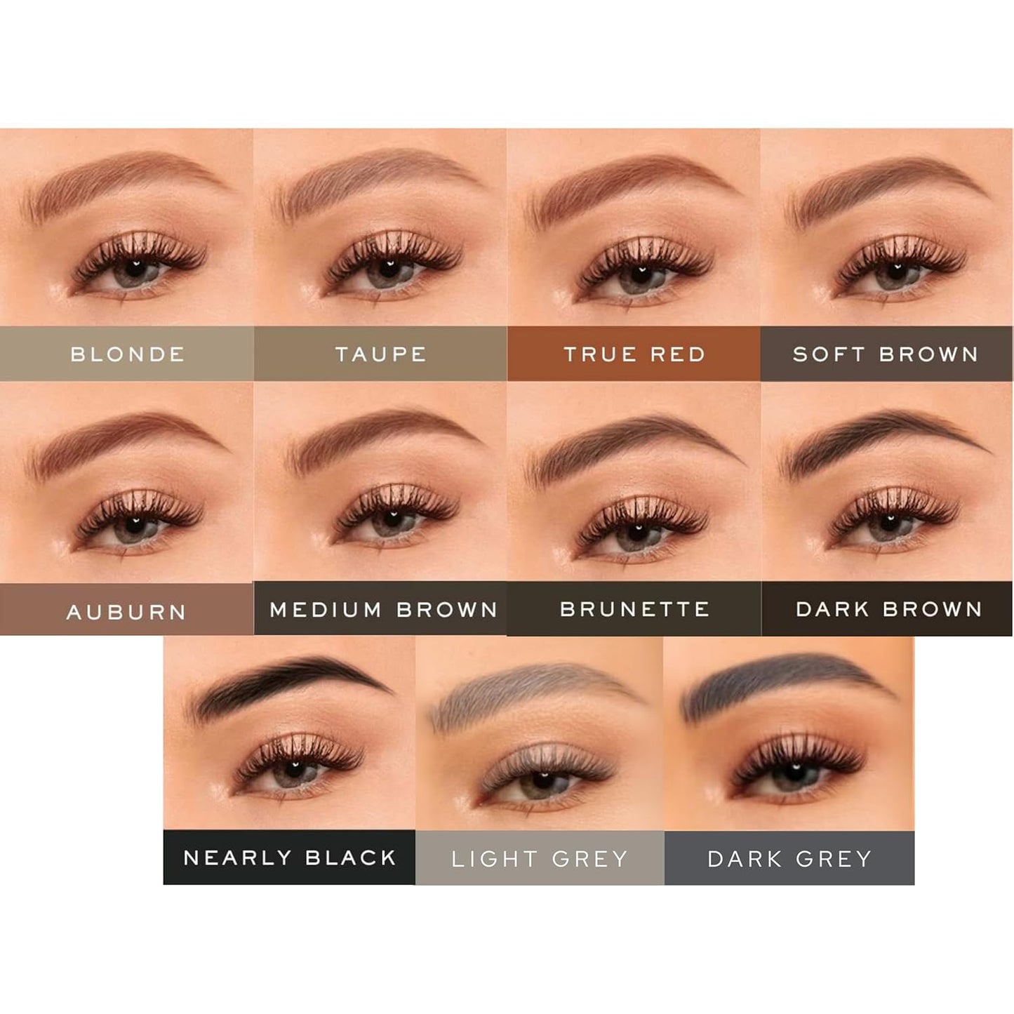 MADLUVV Brow Stamp Kit with Brow Stencils – Easy Eyebrow Shaper for Natural-Looking Brows – Popular Eyebrow Stencil Kit Used by Professionals – 9 Shapes, Spoolie, Travel Bag & Stamp (Dark Grey)