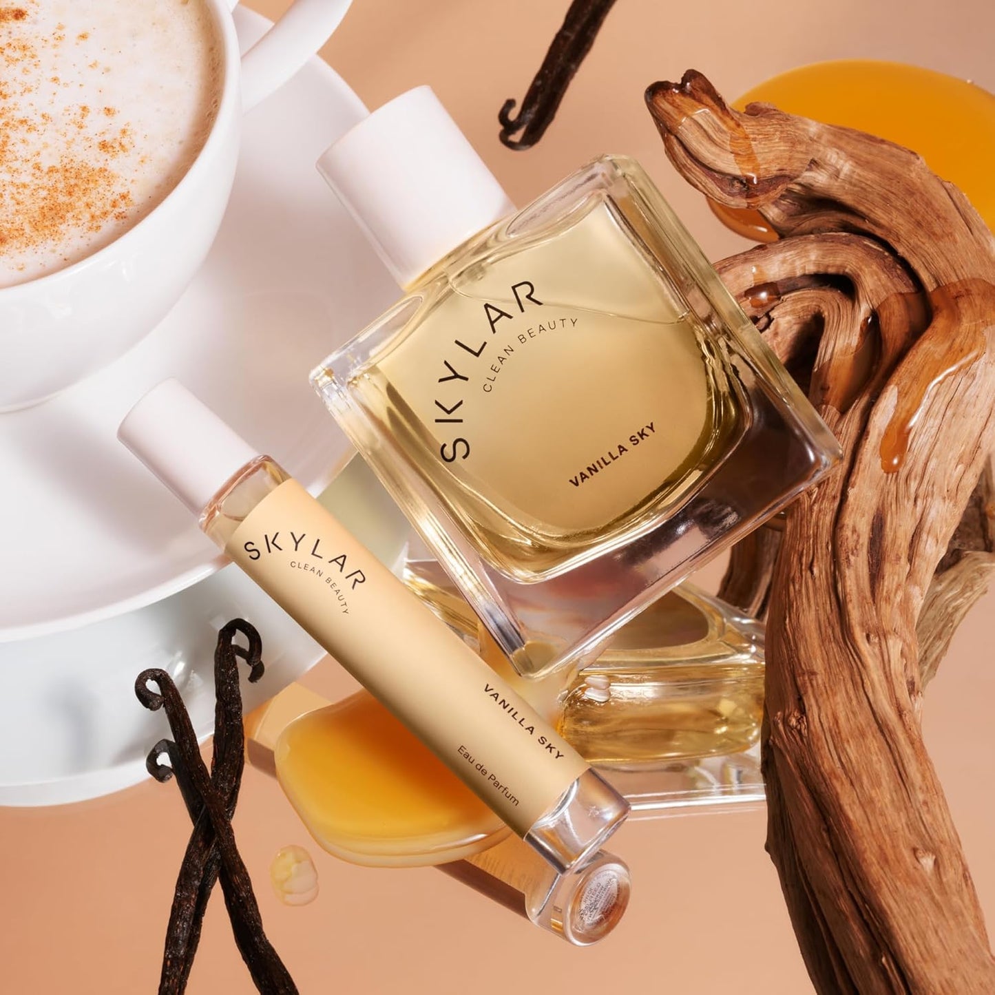 Skylar Vanilla Sky Eau de Parfum -Hypoallergenic & Clean Perfume for Women & Men, Vegan & Safe for Sensitive Skin-Notes of Cappuccino, Vanilla & Caramelized Cedar - 10mL /0.33 Fl oz