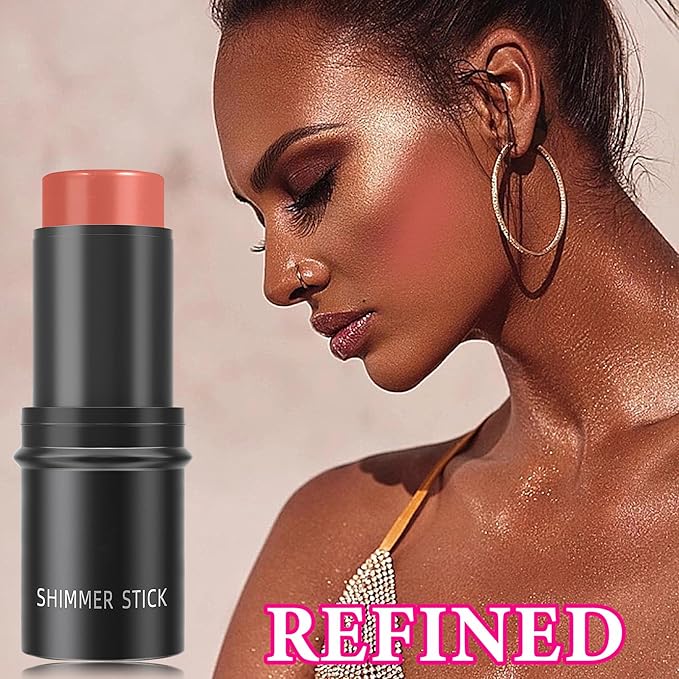 Cream Blush Stick,Blush Stick Long Lasting Non-greasy Multi Stick Blush for Women,Lightweight Concealer Waterproof Cream Blush Face Contouring Makeup Pen(06#)