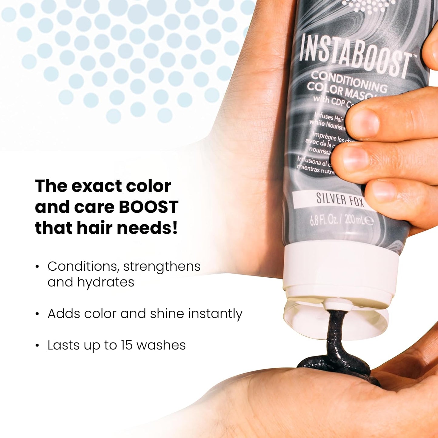 ALOXXI InstaBoost BROWN Color Depositing Conditioner Mask – Instant Temporary Hair Color Dye - Hair Color Masque for Deep Conditioning (Golden Heiress), 6.8 Fl Oz