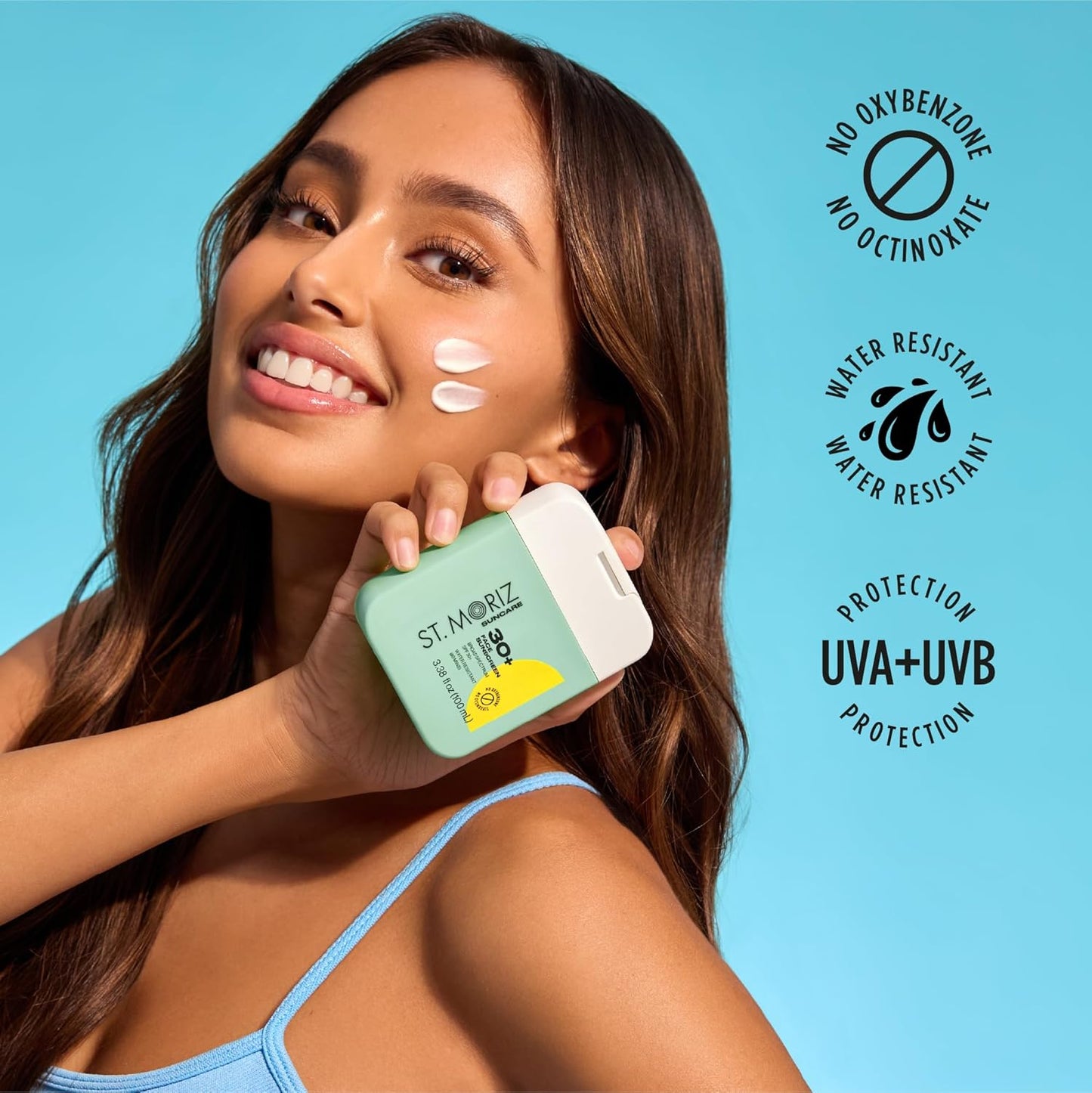 St Moriz Suncare SPF - Sunscreen - Broad Spectrum Protection Water Resistant Sunscreen Moisturizing Lotion + Vitamin E - Oxybenzone & Octinoxate Free - Vegan - Face, 30, Sun Protection Factor (SPF)