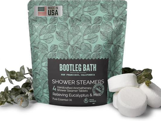 Shower Steamers Aromatherapy Eucalyptus and Mint 4 Pack, 100% Pure Essential Oil, All Natural, for Men and Women, Made in USA