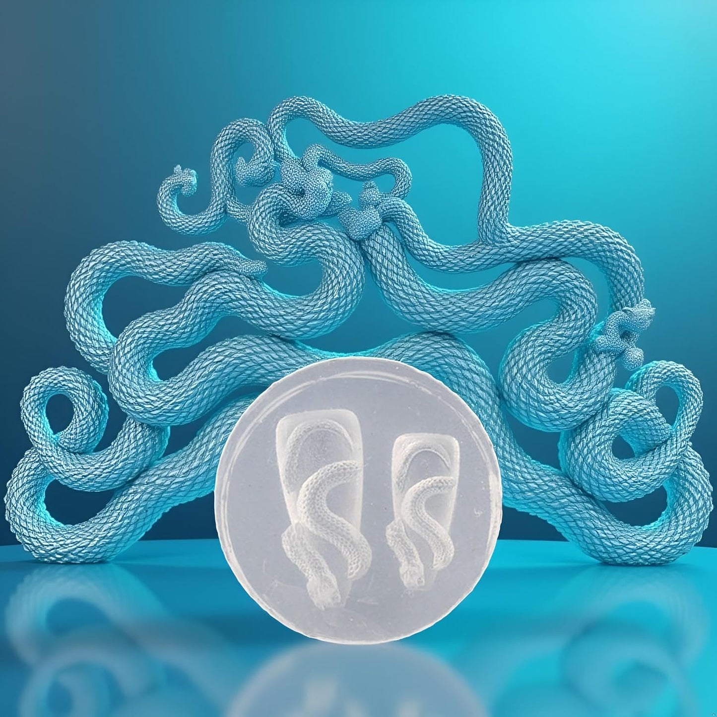 Dragon/Snake Silicone Nail Stamping Plates and Carving Molds,DIY Nail Art Tools for Manicure Pedicure,Reusable Stamping Molds, Hand/Foot Nail Care Accessories,3D Nail Design Art Kit