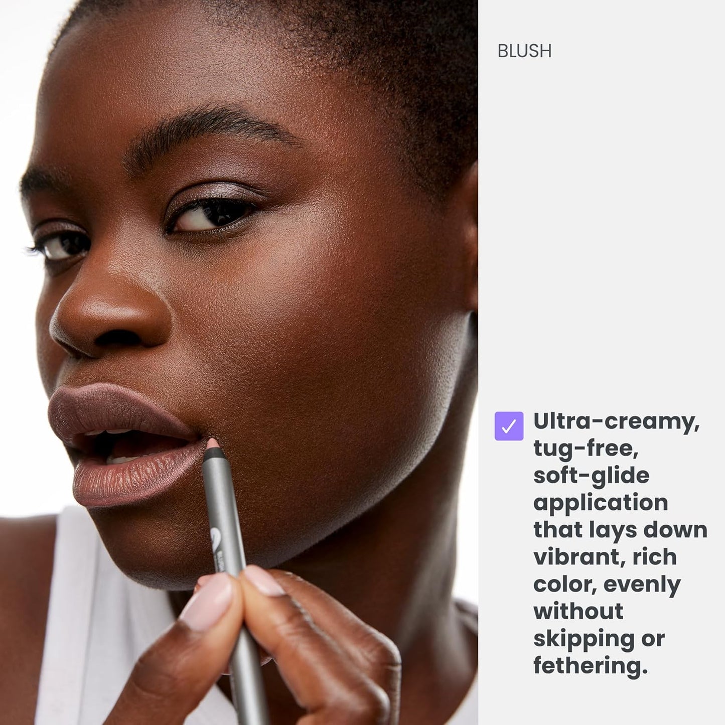 Wonderskin Lip Liner Pencil - 360 Contour Lipliner, Long Lasting, Sharpenable, Waterproof and Transfer-Proof Nude Lip Liner Pencil (Blush)