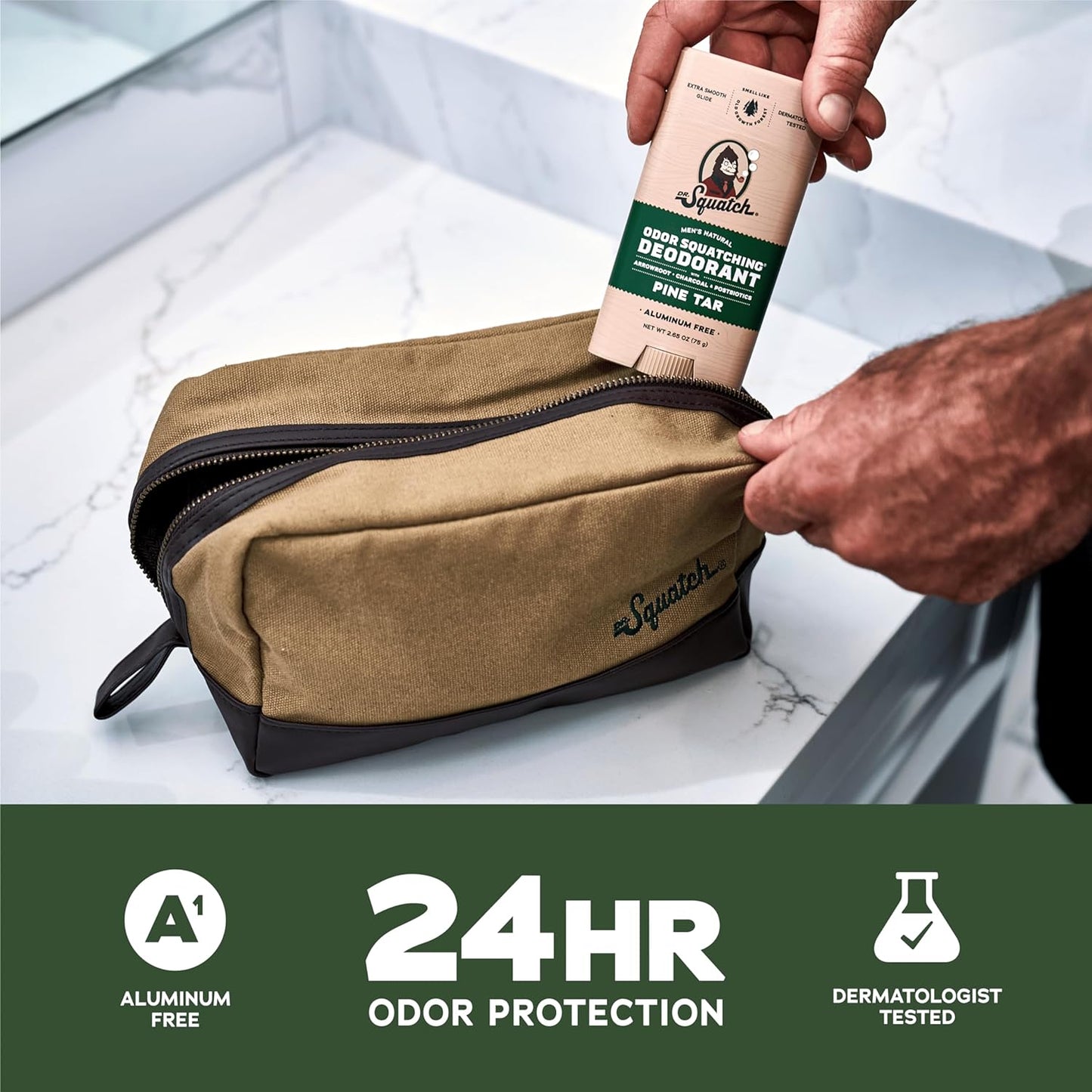 Dr. Squatch Natural Deodorant for Men - Odor-Squatching Aluminum Free - Pine Tar & Birchwood Breeze (2.65 oz, 2-Pack)
