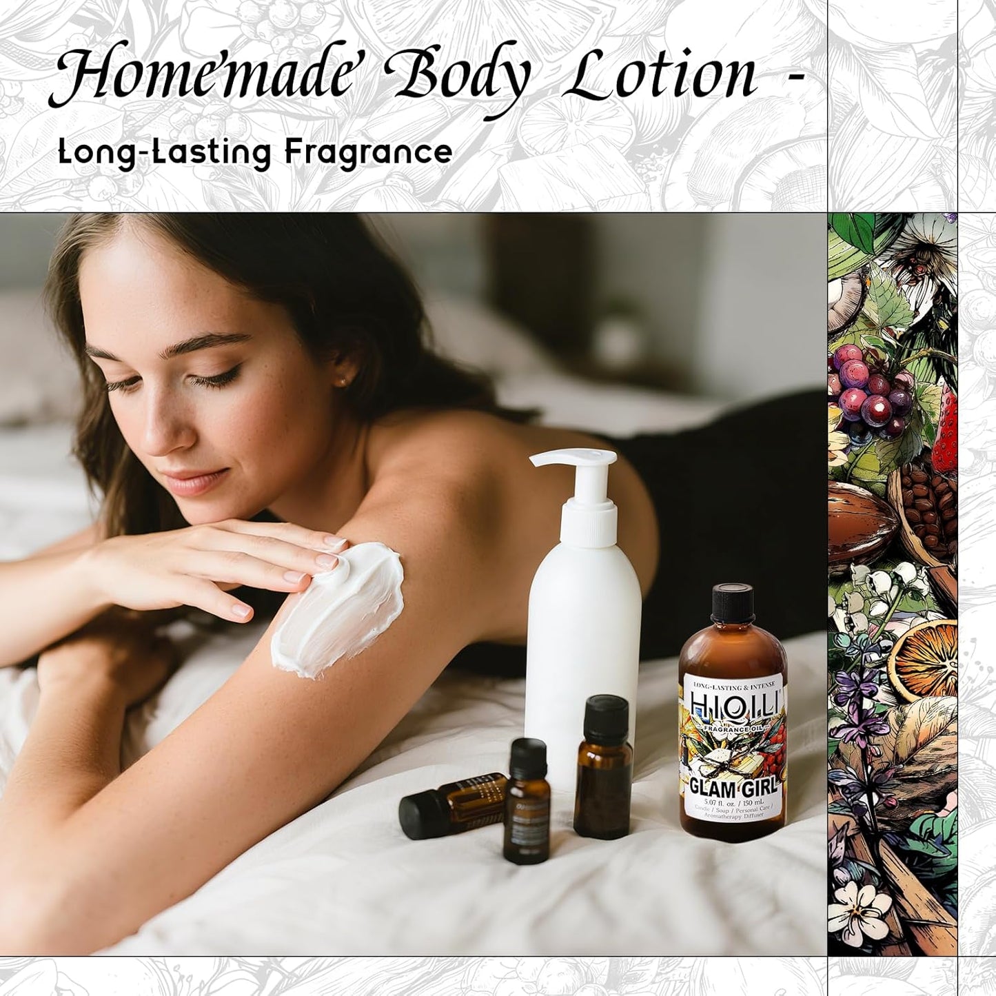 HIQILI Glam Girl Fragrance Oil for Candle, Soap, Inspired by Her-rera G.Girl, Perfume Making, Essential Oil Diffuser, Long Lasting Scents for Hair & Skin - 5.07 Fl Oz