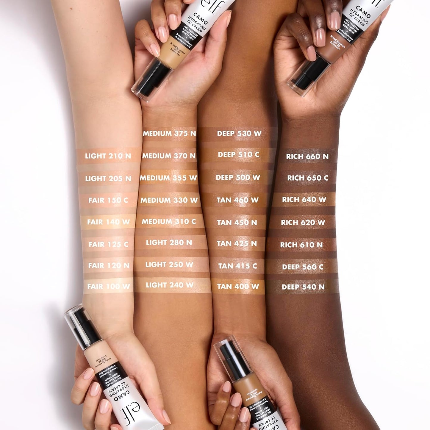 e.l.f. Hydrating Camo CC Cream, SPF 30, Color Correcting Full Coverage Foundation For A Dewy Finish, Vegan & Cruelty-Free, Fair 125 C