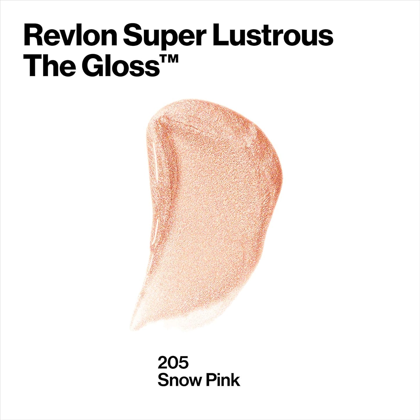 Revlon Super Lustrous Lip Gloss, Non-Sticky, Hydrating, High Shine Finish, 205 Snow Pink, 0.13 oz