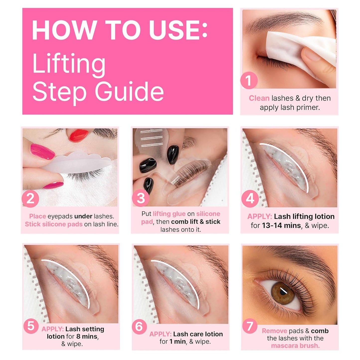 Korean At Home Eye Lash Lift and Tint Kit Professional Brow Lamination and Tint Kit Eye Lash Tint Brown Eye Brow Tint Kit