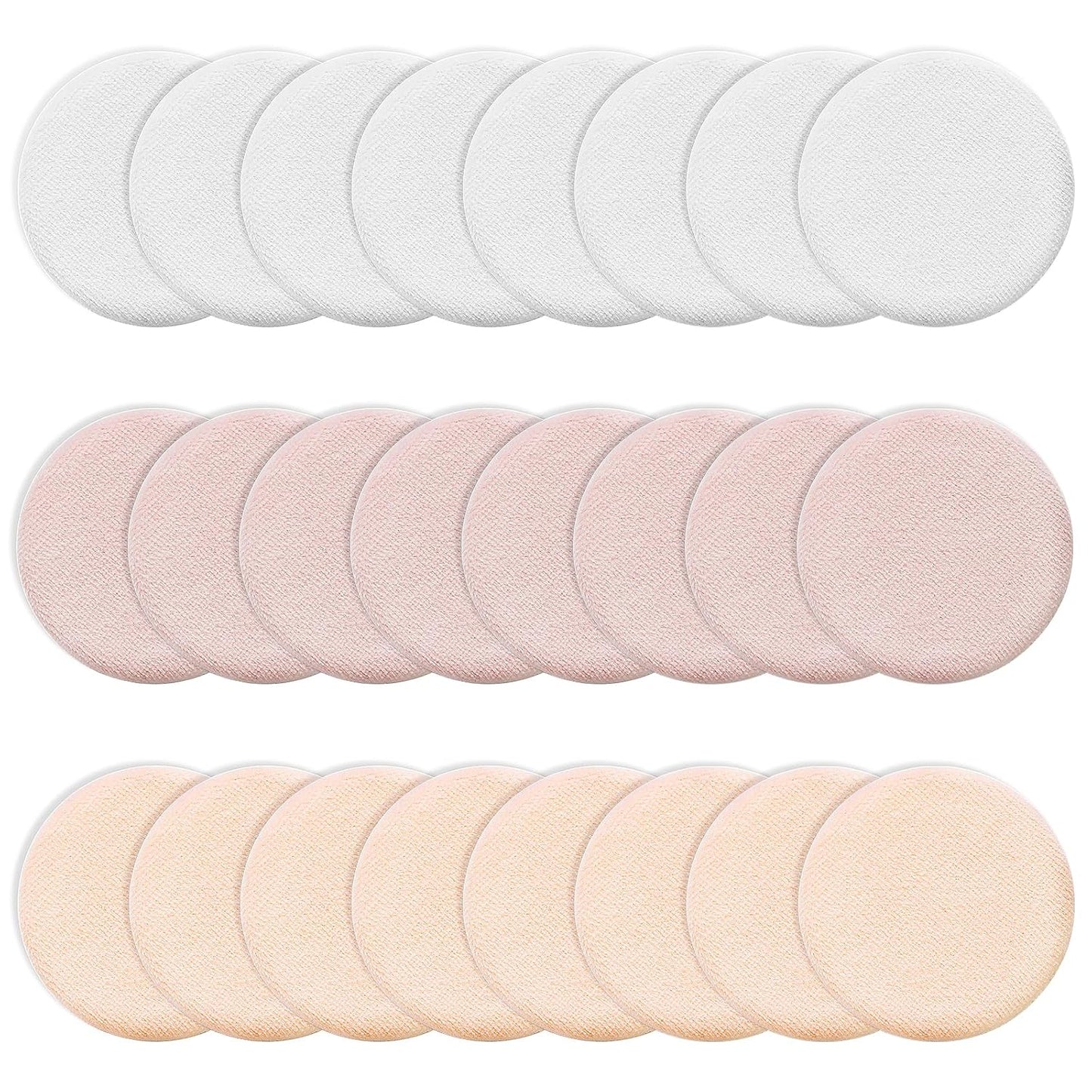 24Pcs Powder Puff Cotton Round Makeup Puff Pads with Strap Face Powder Puffs for Loose and Foundation Cosmetics Sponge Powder Puffs