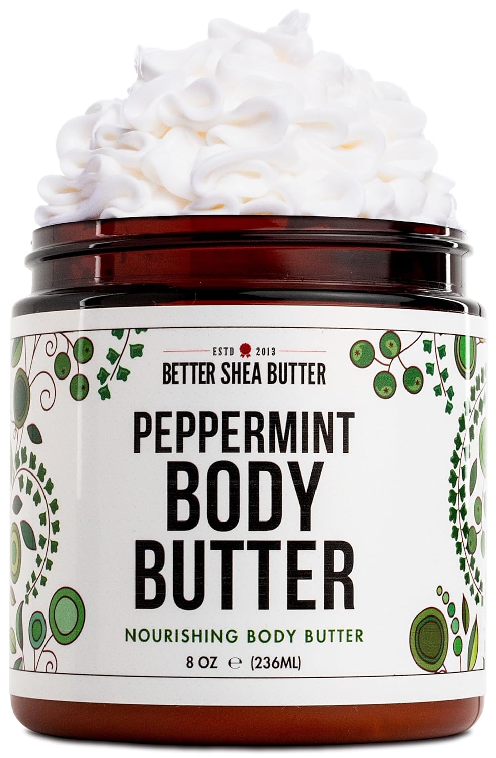 Peppermint Body Lotion | Moisturizer for Dry Skin | with Raw Shea Butter and Jojoba Oil | No Synthetic Fragrances, Non-Greasy Body Cream for Men and Women | 8 oz
