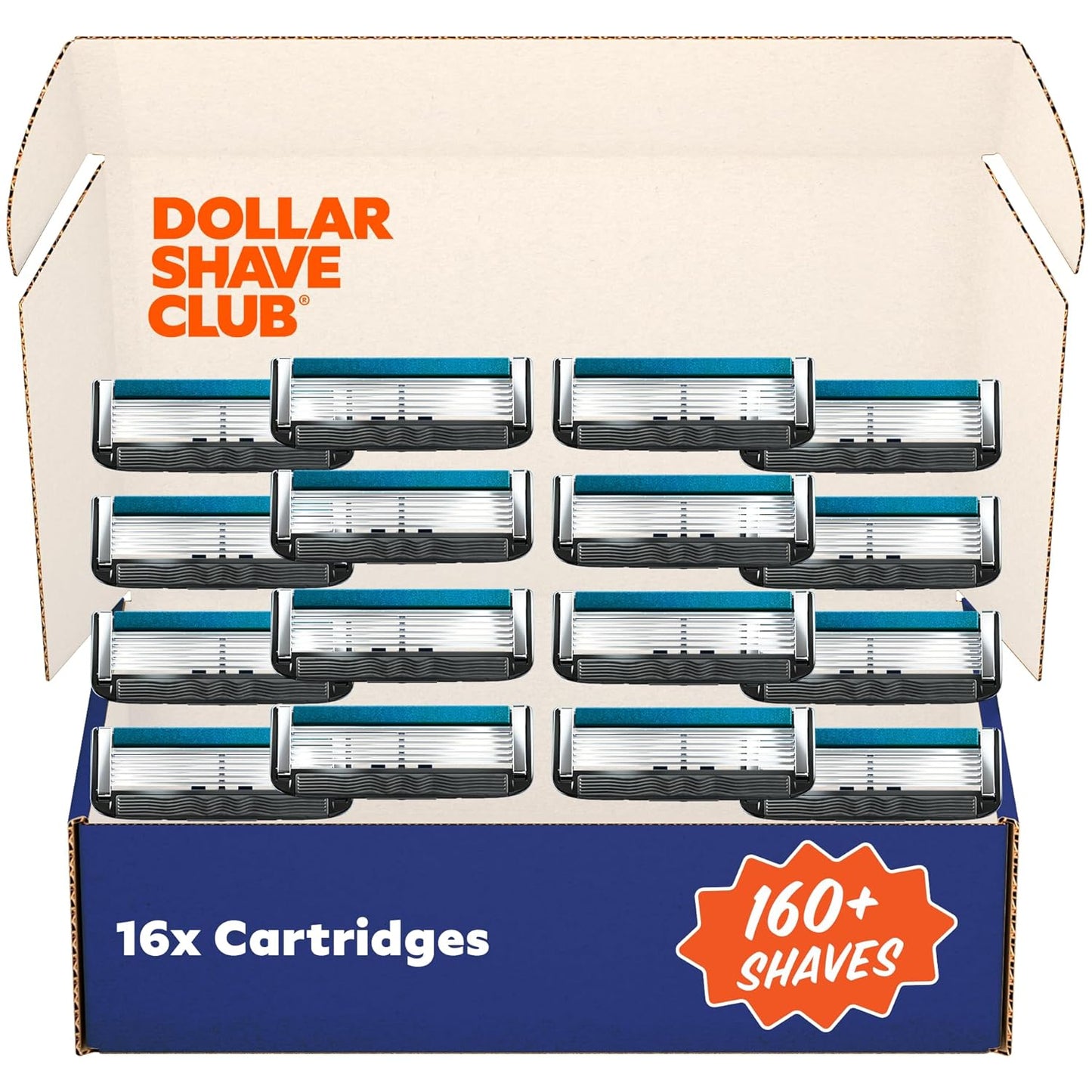 Dollar Shave Club | 6 Blade Razor Refills (16 Pack) | 6 Stainless Steel Blades for a Close & Comfortable Shave