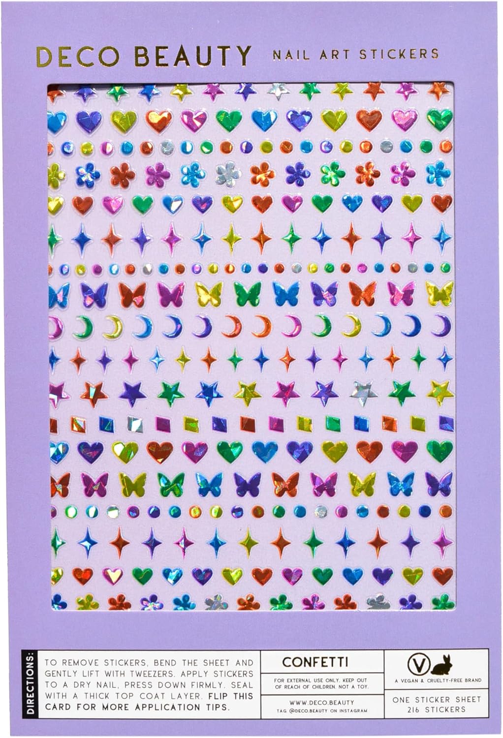 Confetti Nail Stickers - Lightweight & Easy-to-Apply Nail Art with Trendy Designs - Durable & Long-Lasting Nail Stickers for Women, Ideal for DIY Manicures & Salon-Quality Nails