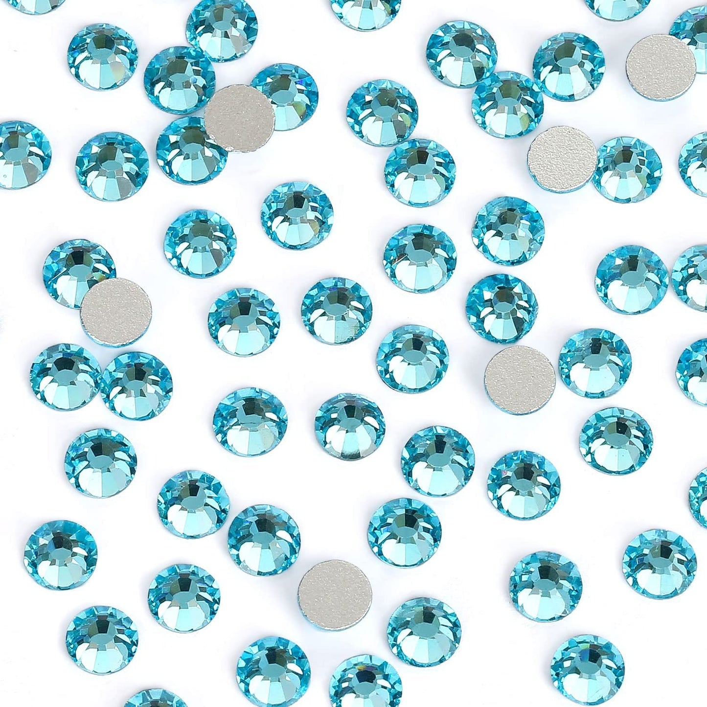 3000Pcs Aquamarine Crystal Rhinestones,Glass Flatback Rhinestones Mini Gemstones for Nail Face Makeup Art Crafts Clothes Decoration -(SS6,2.0mm,Aquamarine)