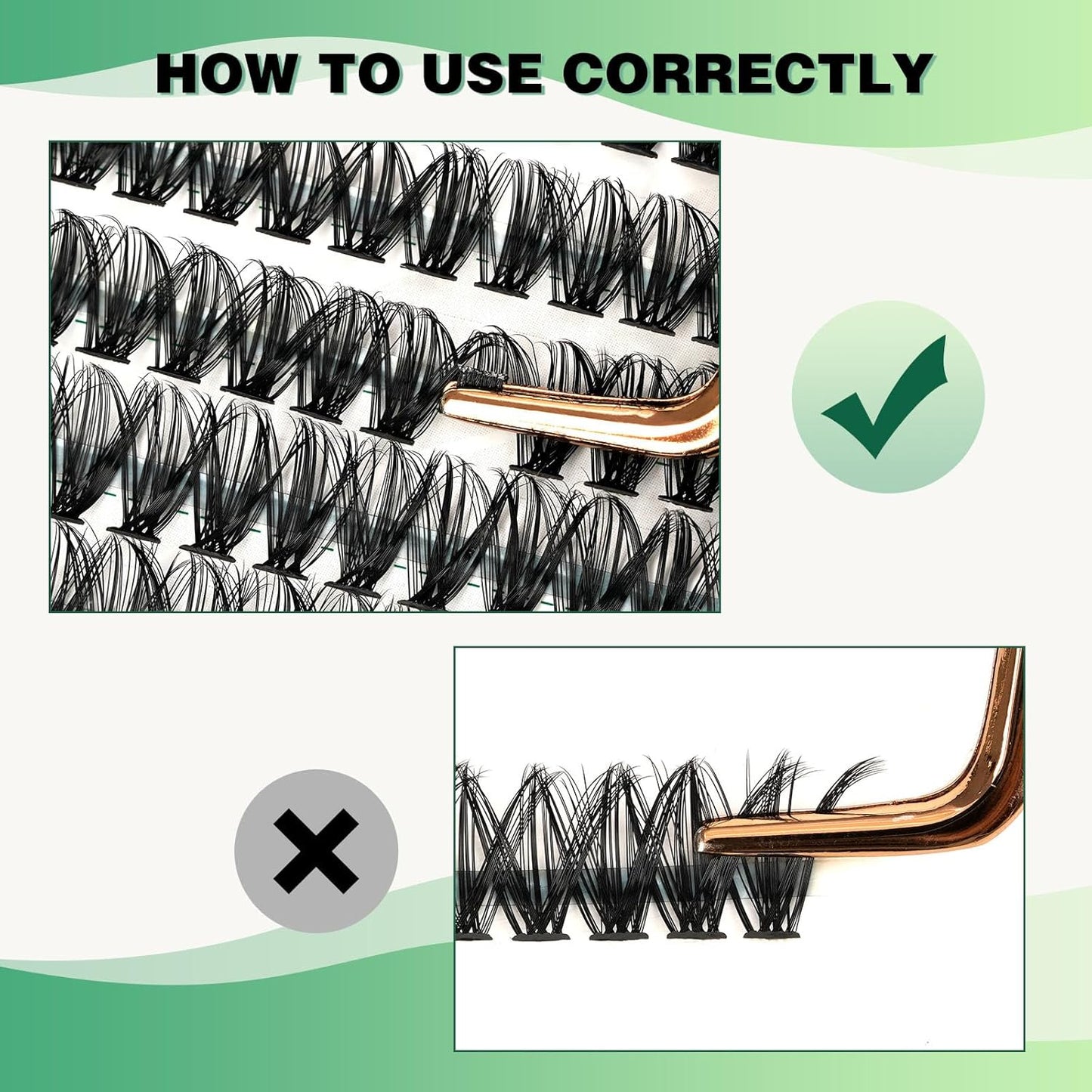 Lash Clusters 300pcs Individual Lashes 40D 0.07C Curl 11mm DIY Eyelash Extension KEYYOU Large Tray Volume Soft&Natural Cluster Lashes(40D-0.07C,11）