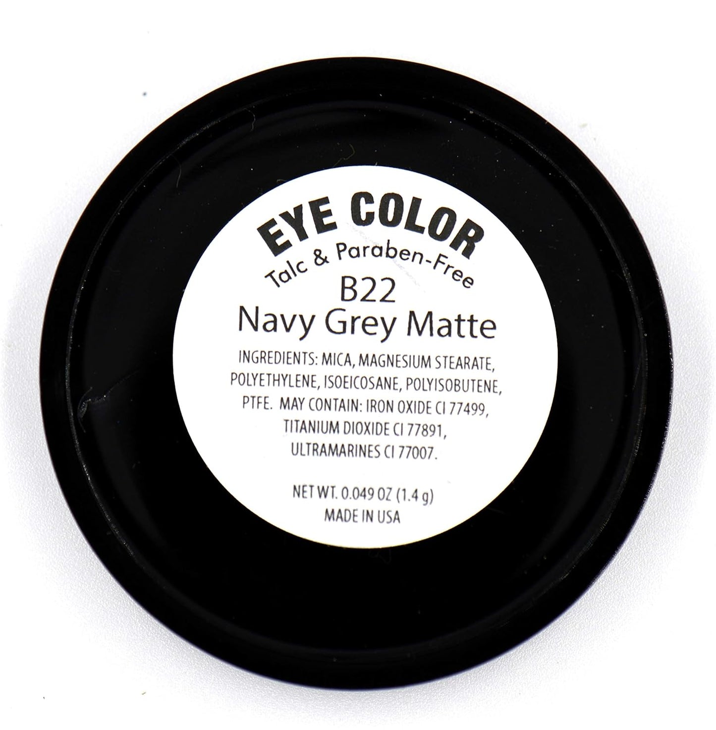 Navy Blue Grey Gray Silver Matte Opaque Vegan Pressed Powder Single Eyeshadow; Talc, Paraben & Cruelty Free