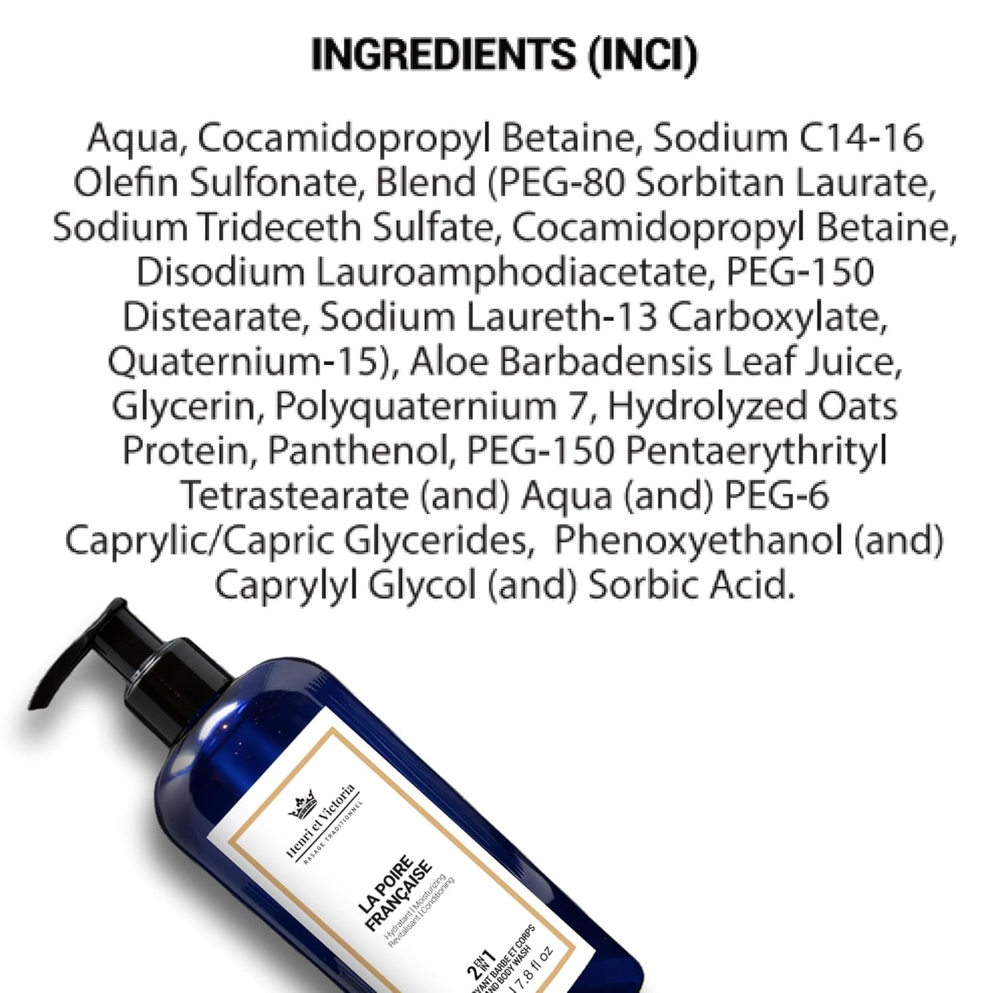 La Poire Francaise Beard Wash Body Wash For Men Hand Made | Moisturizing and soothing | 8oz