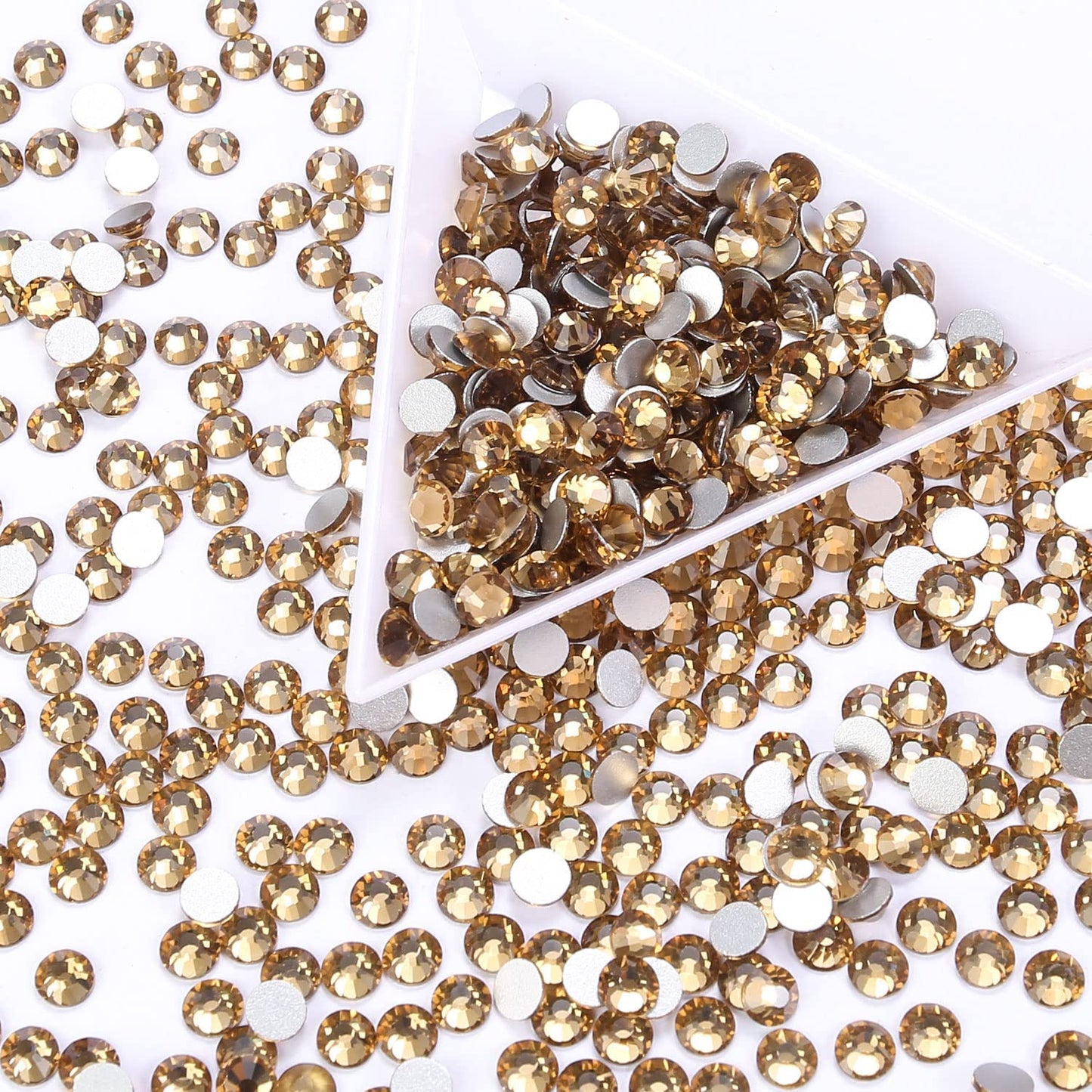 3000Pcs Champagne Crystal Rhinestones,Glass Flatback Rhinestones Mini Gemstones for Nail Face Makeup Art Crafts Clothes Decoration -(SS8,2.4mm,Champagne)