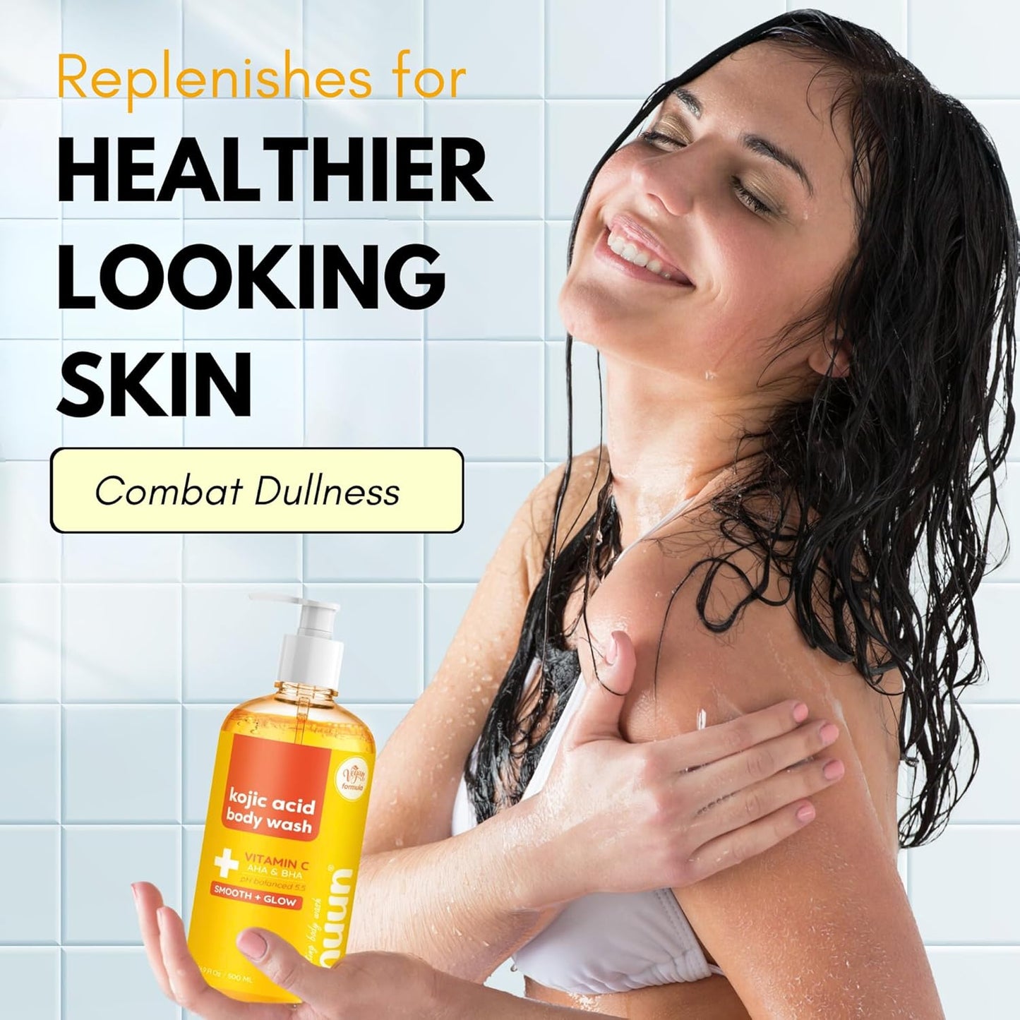 Muun Body Wash with AHA&BHA Exfoliating, 16.9 Fl Oz/500ml Prevent Ingrown Hair Even Skin Tone Underarm Bikini, Smoothe & Soften Body Wash