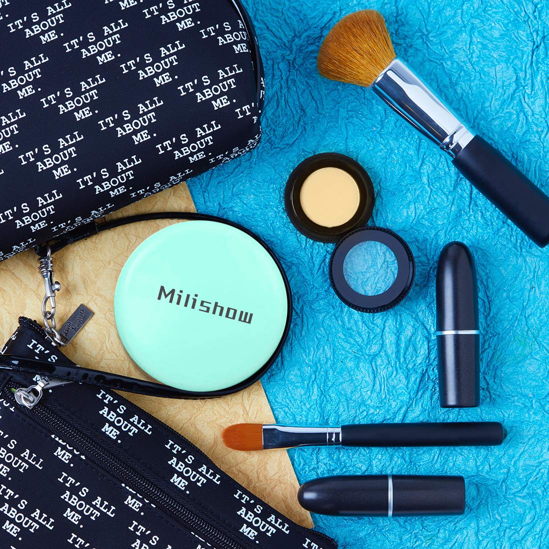 Compact Mirror with LED Light,1x/10x Magnifying Rechargeable Mirror,3.5in, Dimmable Travel Mirror for Purse,Pocket,Handheld 2-Sided Makeup Mirror