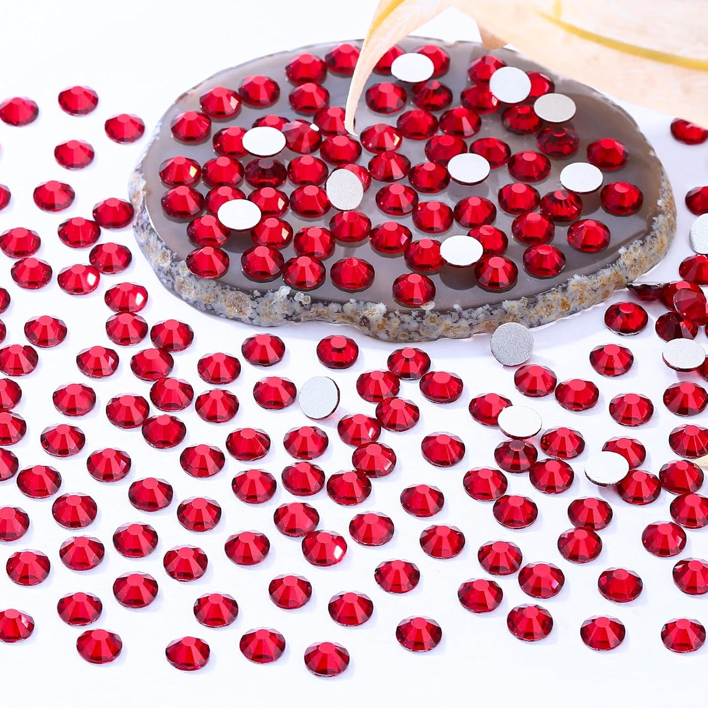 Siam Flatback Rhinestones, Glass Rhinestones for Nail Art and Craft, Glue Fix, Loose Crystal Gemstones(Siam, SS20, 2880pcs, 4.6-4.8mm)