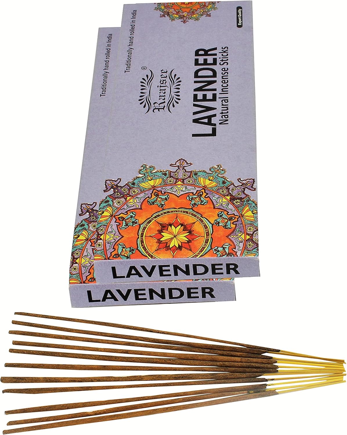 raajsee Lavender Incense Sticks 100 Gm Pack-100% Pure Organic Natural Hand Rolled Free from Chemicals-for Church,Aroma Therapy,Relaxation,Meditation,Positivity & Sensual Therapy