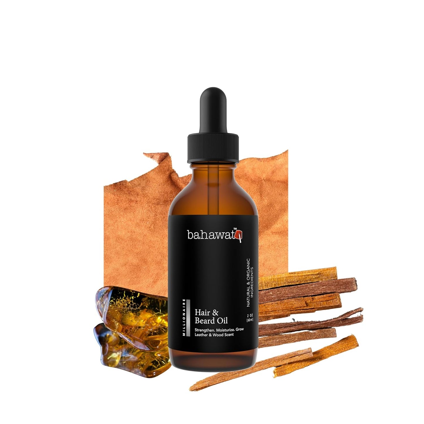 Premium Beard Oil Conditioner & Softener - Millionaire - 2 ounce - Beard Itch and Dry Skin Relief - Handcrafted from Natural Ingredients - Made in the USA