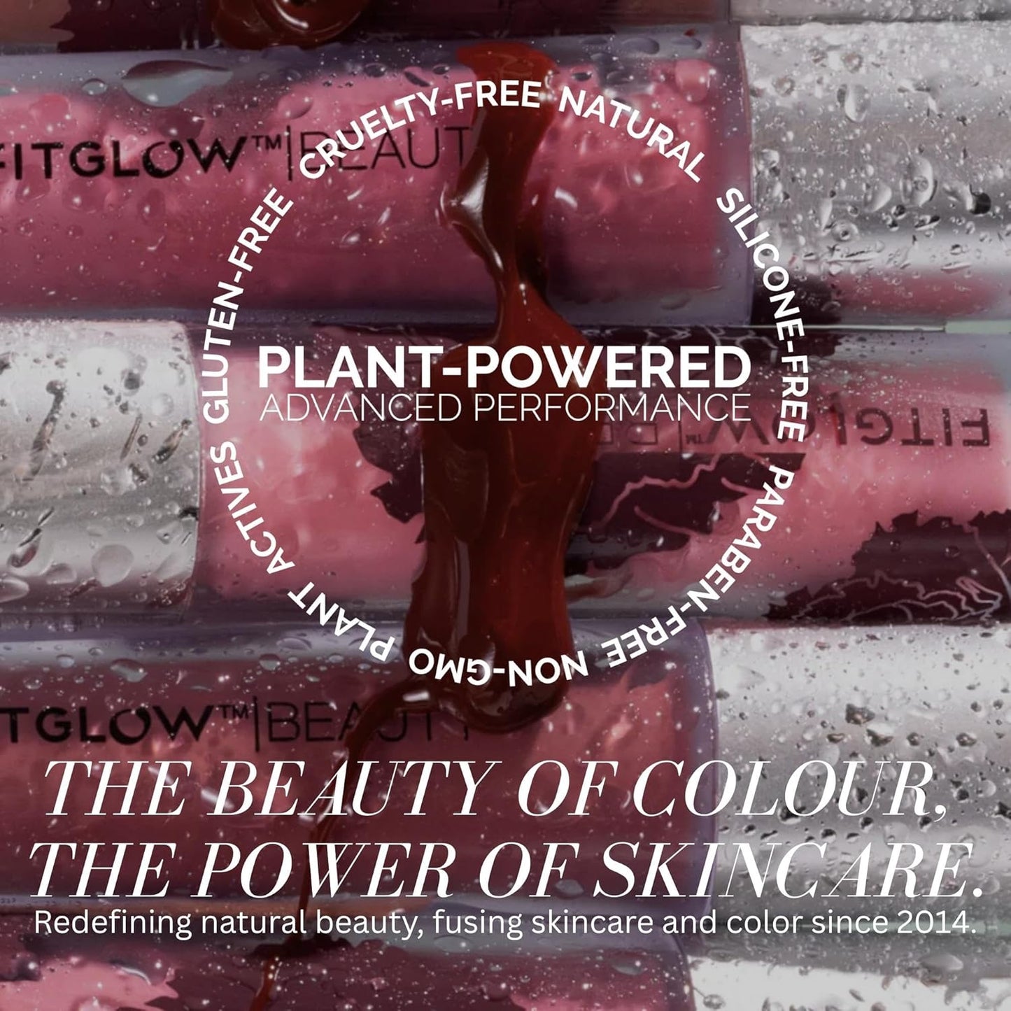 FITGLOW Beauty Lip Colour Serum | Hydrating Lip Gloss | Plumping Anti-Aging Lip Treatment | Natural Shine with Pomegranate Sterols & Collagen | Buildable Color for Dry Chapped Lips | Buff - 10g