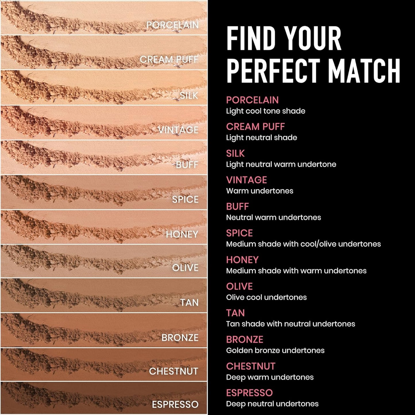 Frankie Rose Cosmetics Powder Foundation – Full Coverage Face Powder For Pores & Imperfections, Evens Out Skin Tone & Shine-Control | 58 Grams (Bronze)