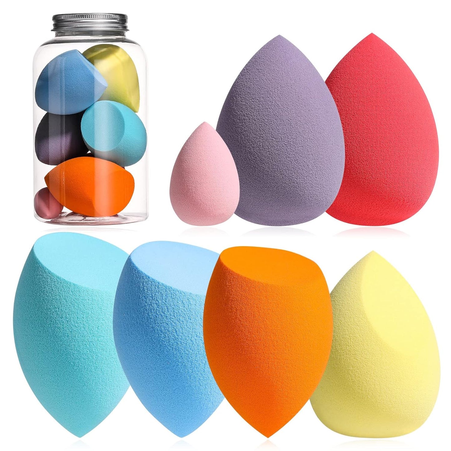 Makeup Sponge Set BS-MALL 7 Pcs blender sponge for Liquid, Cream, and Powder, Multi-colored Makeup Sponges (B-7Color)