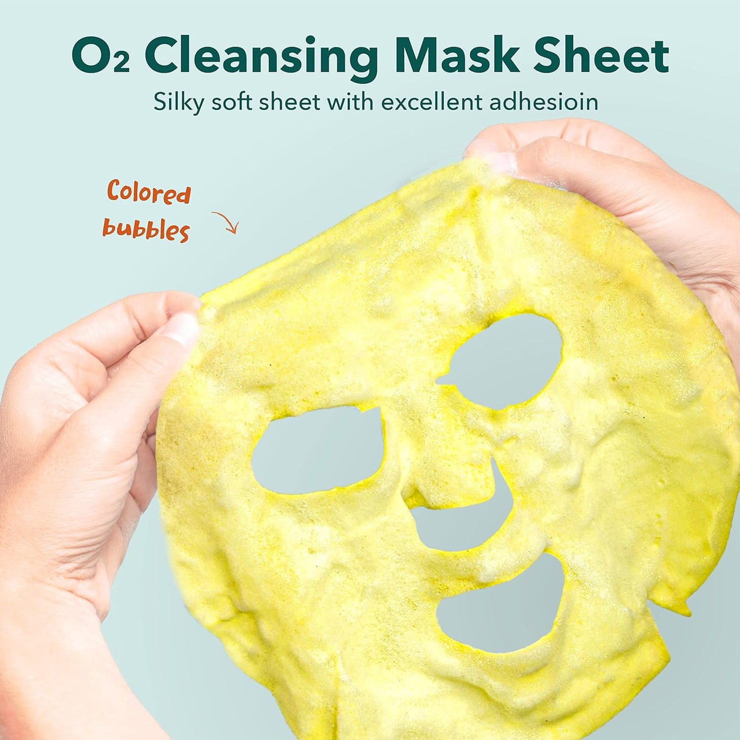 Purederm Deep Purifying Yellow O2 Bubble Mask Turmeric (5 Pack) – Bubble Face Sheet Mask for Purifying & Vitalizing