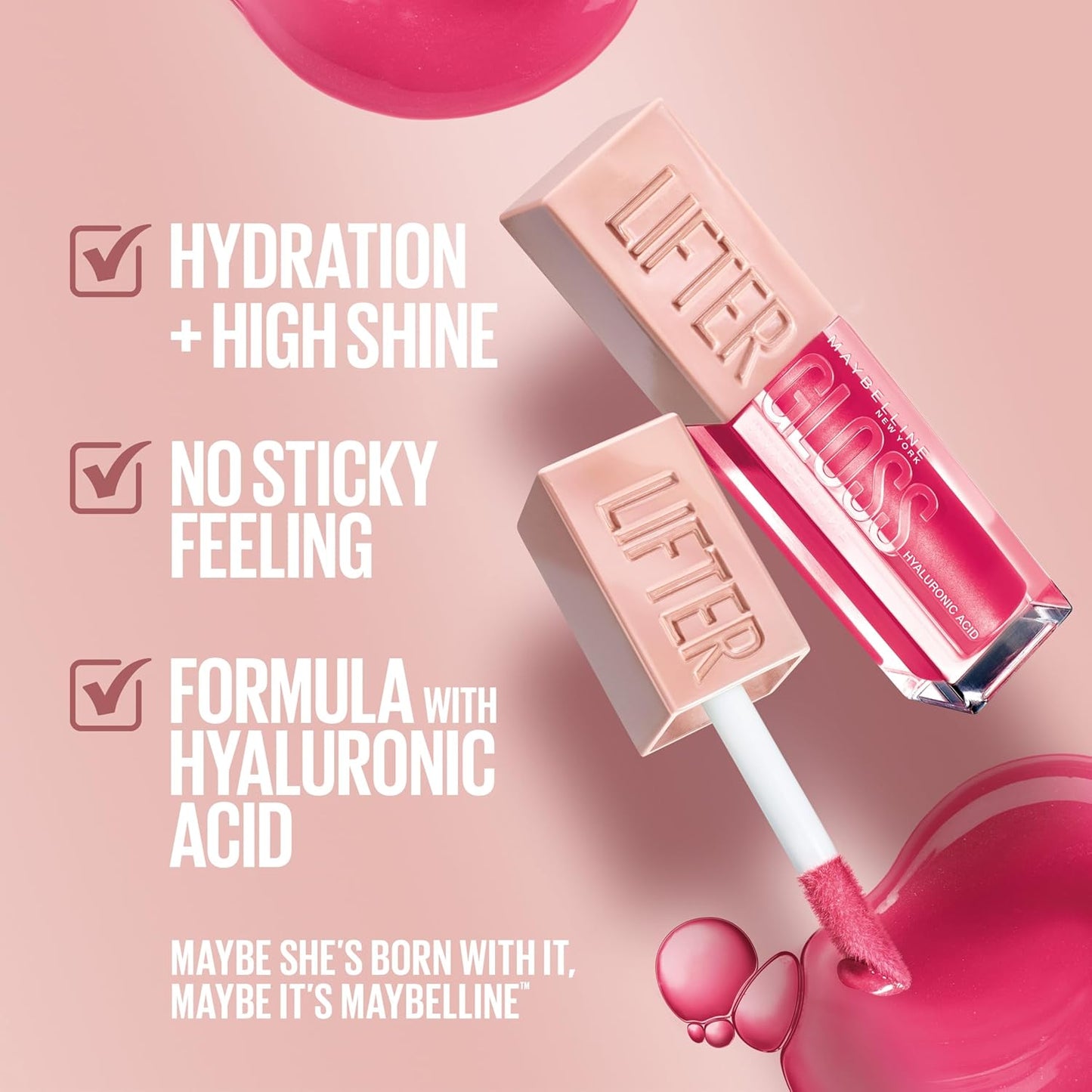 Maybelline New York Lifter Gloss Hydrating Lip Gloss with Hyaluronic Acid, Sweetheart, Sheer Red, 1 Count