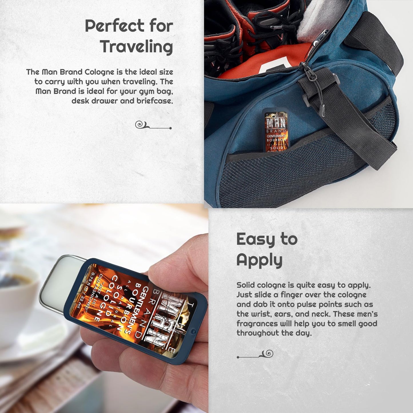 Gentlemen's Bourbon Solid Cologne - Natural Men's Travel Size Cologne - Wax Perfume (3/4 Ounce, Pack of 1)