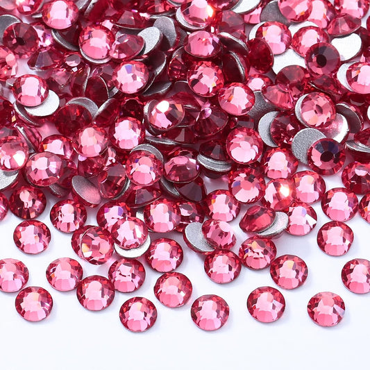 Rose Flatback Rhinestones, Glass Rhinestones for Nail Art and Craft, Glue Fix, Loose Crystal Gemstones(Rose, SS20, 2880pcs, 4.6-4.8mm)